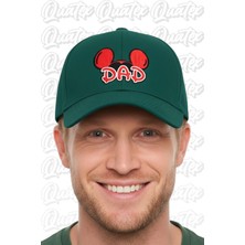 Quatex Mickey Dad Nakışlı Şapka – Yeşil %100 Pamuk Gabardin Unisex Model
