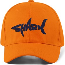 Quatex Shark Nakışlı Şapka – Turuncu %100 Pamuk Gabardin Unisex Model