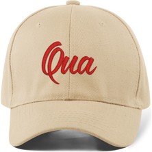 Quatex Qua Nakışlı Şapka – Krem %100 Pamuk Gabardin Unisex Model