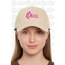 Quatex Qua Nakışlı Şapka – Krem %100 Pamuk Gabardin Unisex Model