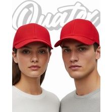 Quatex Basic Şapka 2'li Paket – Kırmızı %100 Pamuk Gabardin Unisex Model