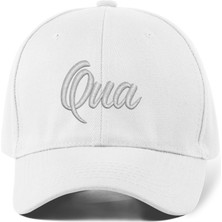 Quatex Qua Nakışlı Şapka – Beyaz %100 Pamuk Gabardin Unisex Model