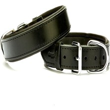 Pazarcan El Yapımı Konforlu Deri Köpek Tasması 3,5X45-50 cm Siyah
