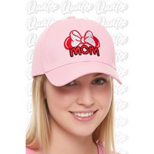 Quatex Mickey Mom Nakışlı Şapka – Pembe %100 Pamuk Gabardin Unisex Model