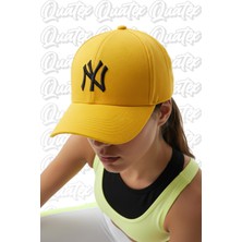Quatex Ny New York Nakışlı Şapka – Sarı %100 Pamuk Gabardin Unisex Model
