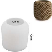 Hobiflex Silikon Kalıp Taş Tozu Parafin Ithal Dekoratif Örgü Motifli Küçük Mumluk Kalıbı Epoksi HB120-0161