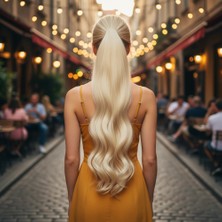 Pazarcan Tokalı Dalgalı At Kuyruğu / Açık Platin