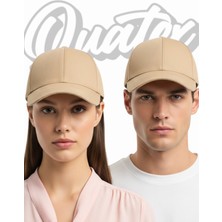 Quatex Basic Şapka 2'li Paket – Krem %100 Pamuk Gabardin Unisex Model