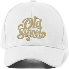 Quatex Old School Nakışlı Şapka – Beyaz %100 Pamuk Gabardin Unisex Model