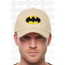 Quatex Batman Nakışlı Şapka – Krem %100 Pamuk Gabardin Unisex Model