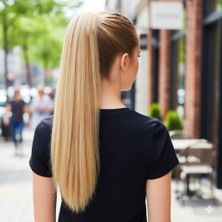 Pazarcan Tokalı Düz At Kuyruğu / Karamel Platin Röfleli