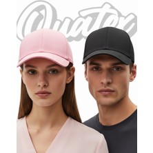 Quatex Basic Şapka 2'li Paket – Siyah - Pembe %100 Pamuk Gabardin Unisex Model