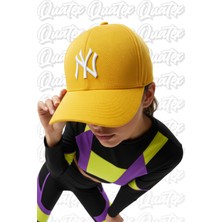 Quatex Ny New York Nakışlı Şapka – Sarı %100 Pamuk Gabardin Unisex Model