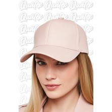 Quatex Deri Şapka - Pembe %100 Deri Unisex Model
