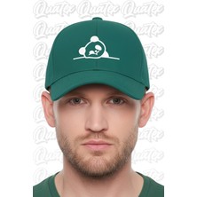 Quatex Panda Nakışlı Şapka – Yeşil %100 Pamuk Gabardin Unisex Model