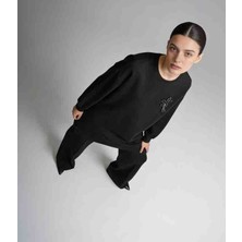 Karsel Kadın Ikili Takım Oversize Broş Detayli Sweatshirt Bol Paça Pantolon