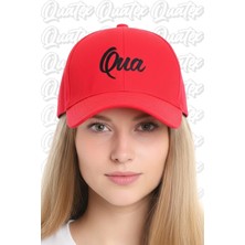 Quatex Qua Nakışlı Şapka – Kırmızı %100 Pamuk Gabardin Unisex Model