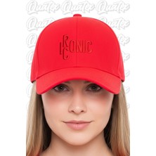 Quatex Iconic Nakışlı Şapka – Kırmızı %100 Pamuk Gabardin Unisex Model