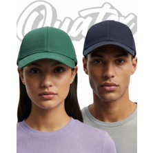 Quatex Basic Şapka 2'li Paket – Lacivert - Yeşil %100 Pamuk Gabardin Unisex Model