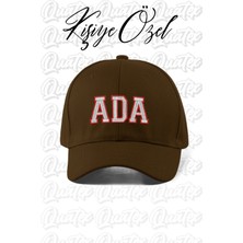 Quatex [istediğiniz Ismi Nakışla Yazıyoruz] - Kişiye Özel Şapka - Kahve %100 Pamuk Gabardin Unis