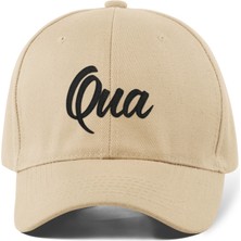 Quatex Qua Nakışlı Şapka – Krem %100 Pamuk Gabardin Unisex Model