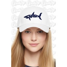 Quatex Shark Nakışlı Şapka – Beyaz %100 Pamuk Gabardin Unisex Model