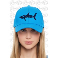 Quatex Shark Nakışlı Şapka – Mavi %100 Pamuk Gabardin Unisex Model