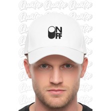 Quatex Onoff Nakışlı Şapka – Beyaz %100 Pamuk Gabardin Unisex Model