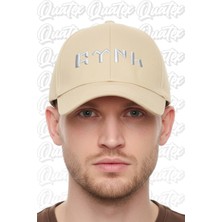 Quatex Göktürkçe Türk Nakışlı Şapka – Krem %100 Pamuk Gabardin Unisex Model