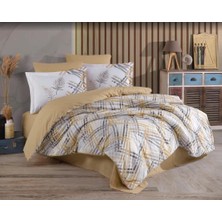 Pazarcan Çift Kişilik Ranforce Nevresim Takımı Irma Bej