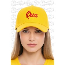 Quatex Qua Nakışlı Şapka – Sarı %100 Pamuk Gabardin Unisex Model