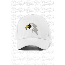 Quatex Kartal Nakışlı Şapka – Beyaz %100 Pamuk Gabardin Unisex Model