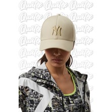 Quatex Ny New York Nakışlı Şapka – Krem %100 Pamuk Gabardin Unisex Model