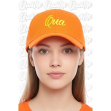 Quatex Qua Nakışlı Şapka – Turuncu %100 Pamuk Gabardin Unisex Model