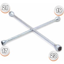 Badem10 Bijon Anahtarı 4’lü Set 17X19X21X23 Oto Teker Lastik Sökme Çelik Tamir El Aleti Dayanıklı Kullanım