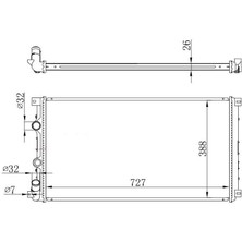 My 7701049664 - Radyatör Movano-Master Iı 99-01 1.9-2.2-2.5-2.8 Dt Ac Mek 728×414.5X27