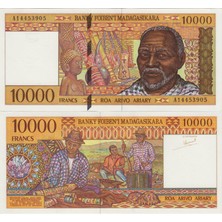 Banknoting Madagaskar 10.000 Ariary 1995-96 Çil.