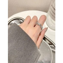 Ft Tasarım Ayarlanabilir Taşlı Kelebek Yüzük, Şıklık ve Zarafet Bir Arada | Gümüş Renk