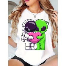 Eymora Astronot ve Uzay Aşk Temalı Tişort