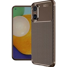 Starseven Poco X7 Kılıf Auto Focus Karbon Kapak - Kahverengi