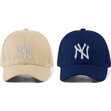 Quatex Ny New York Unisex 2'li Set Nakışlı Şapkalar