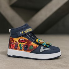 Prokids Erkek Çocuk Lacivert Ortopedik Taban Tam Kalıp Suya Dayanıklı Stars Karakterli Sneaker Spor Ayakkabı