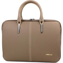 Es Dekor Kadın Vizon Ipad Notebook 13 & 14 Inç Laptop ve Evrak Çantası Vizon