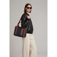 DEZMOND Milano Lacivert Taba Elegance El ve Omuz Çantası