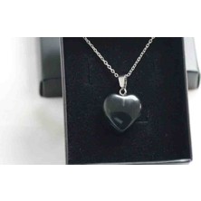 Efulim Doğaltaş Siyah Oniks Kalp Kolye –zarif Tasarım-Kampanya-Sınırlı Sayıda -(Kutusuyla Birlikte Gönderilmektedir)