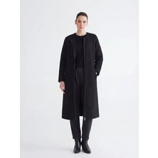 LC Waikiki Lcw Grace Siyah Bisiklet Yaka Fermuarlı Tesettür Kap