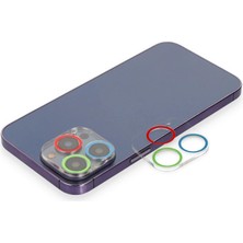 Starseven Iphone 13 Renkli Kamera Lens Koruma Cam - Mavi-Yeşil