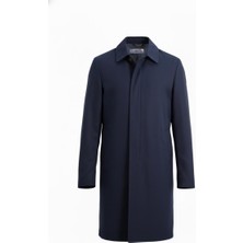 Uki Lacivert Comfort Fit Trençkot