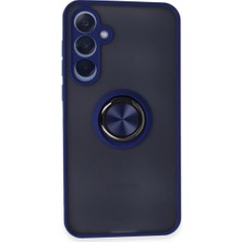 Starseven Galaxy A25 5g Kılıf Montreal Yüzüklü Silikon Kapak - Lacivert