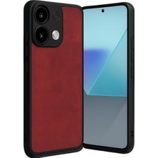Starseven Redmi Note 13 5g Kılıf Aras Deri Kapak - Kırmızı